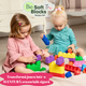 Set cuburi moi cu roti Soft Blocks, 6 luni+, 21 piese, Gerardo's Toys 757242