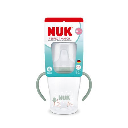 Biberon cu toarte si tetina de invatare Perfect Match, Diverse modele, 6 luni+, 150 ml, Nuk 757524