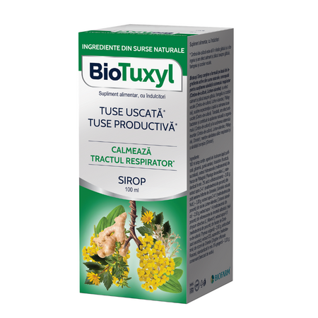 Sirop pentru tuse uscata si productiva Biotuxyl, 100 ml, Biofarm