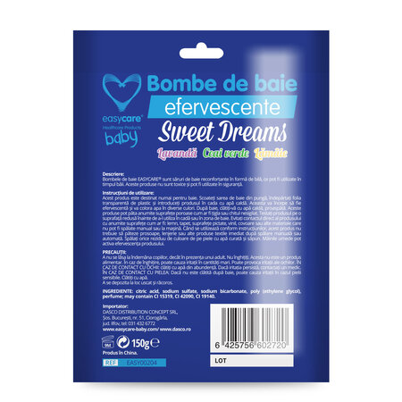 Bombe efervescente pentru baie, Sweet Dreams, 3 bucati, EasyCare Baby 757561