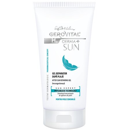 Gel reparator dupa plaja GH3 Derma+ Sun, 150ml, Gerovital