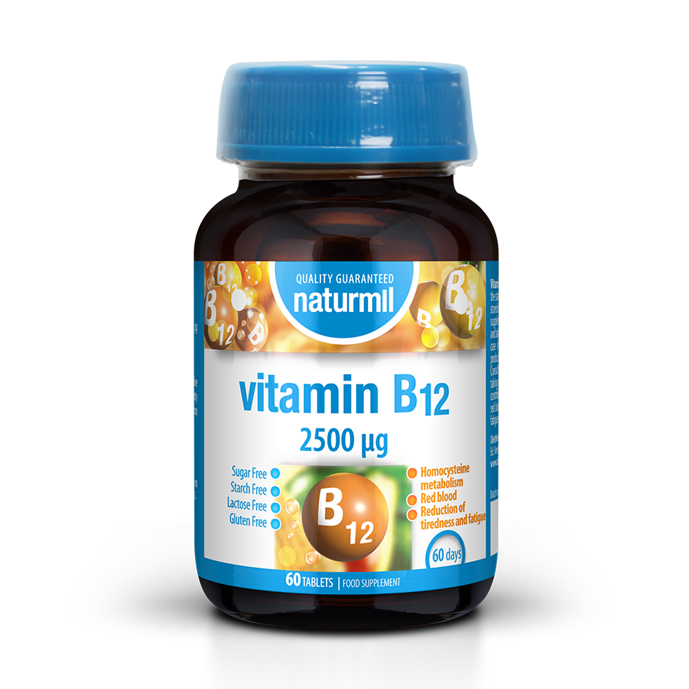 Vitamina B12, 2500 mcg, 60 tablete, Dietmed