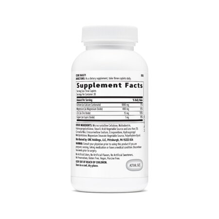 Calciu 1000 mg + Magneziu 400 mg + Zinc si Cupru, 90 capsule, GNC 820211