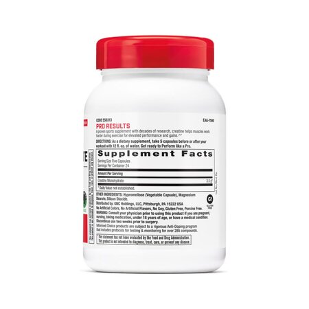 Creatina Monohidrata Pro Performance, 3500 mg, 120 capsule, GNC 820238