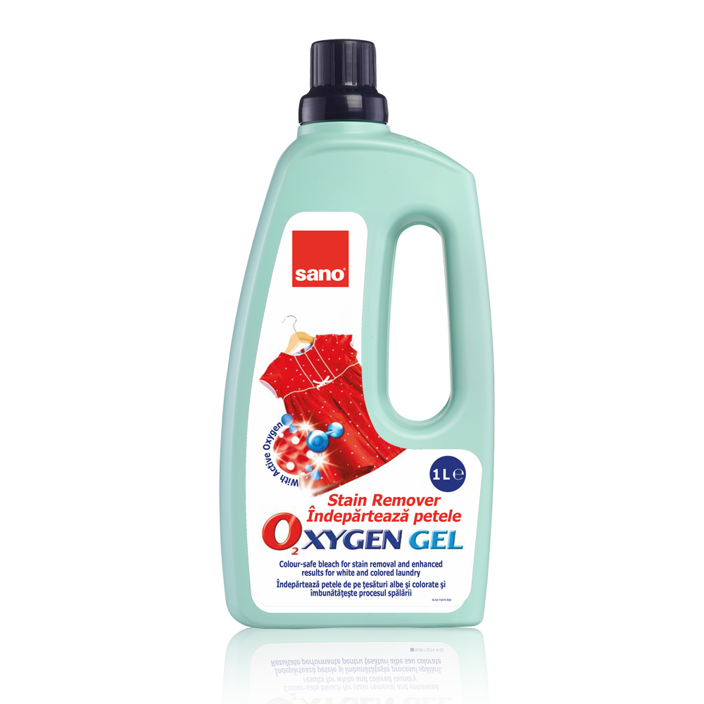 Aditiv lichid pentru indepartarea petelor de pe rufe, Oxygen gel, 1 litru, Sano