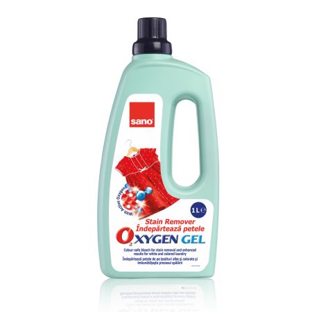 Aditiv lichid pentru indepartarea petelor de pe rufe, Oxygen gel, 1 litru, Sano