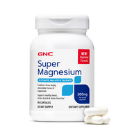 Super Magneziu 300 mg, GNC, 90 capsule