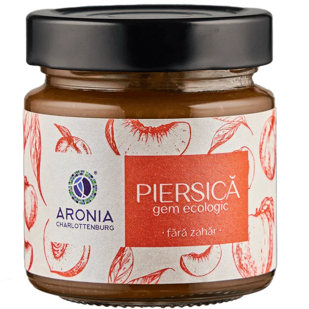 Gem de piersici ecologic, fara zahar, 200 g, Aronia Charlottenburg