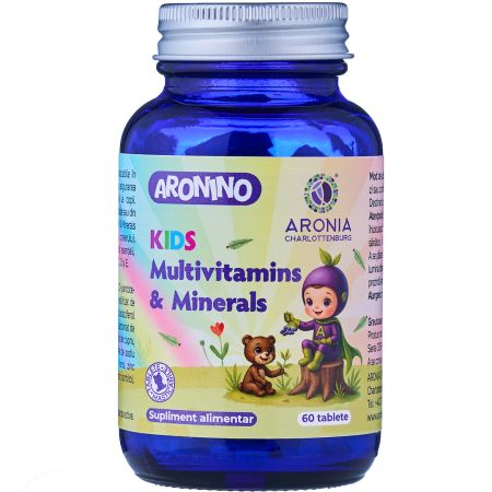 Multivitamine si Minerale pentru copii Aronino, 60 tablete masticabile, Aronia Charlottenburg
