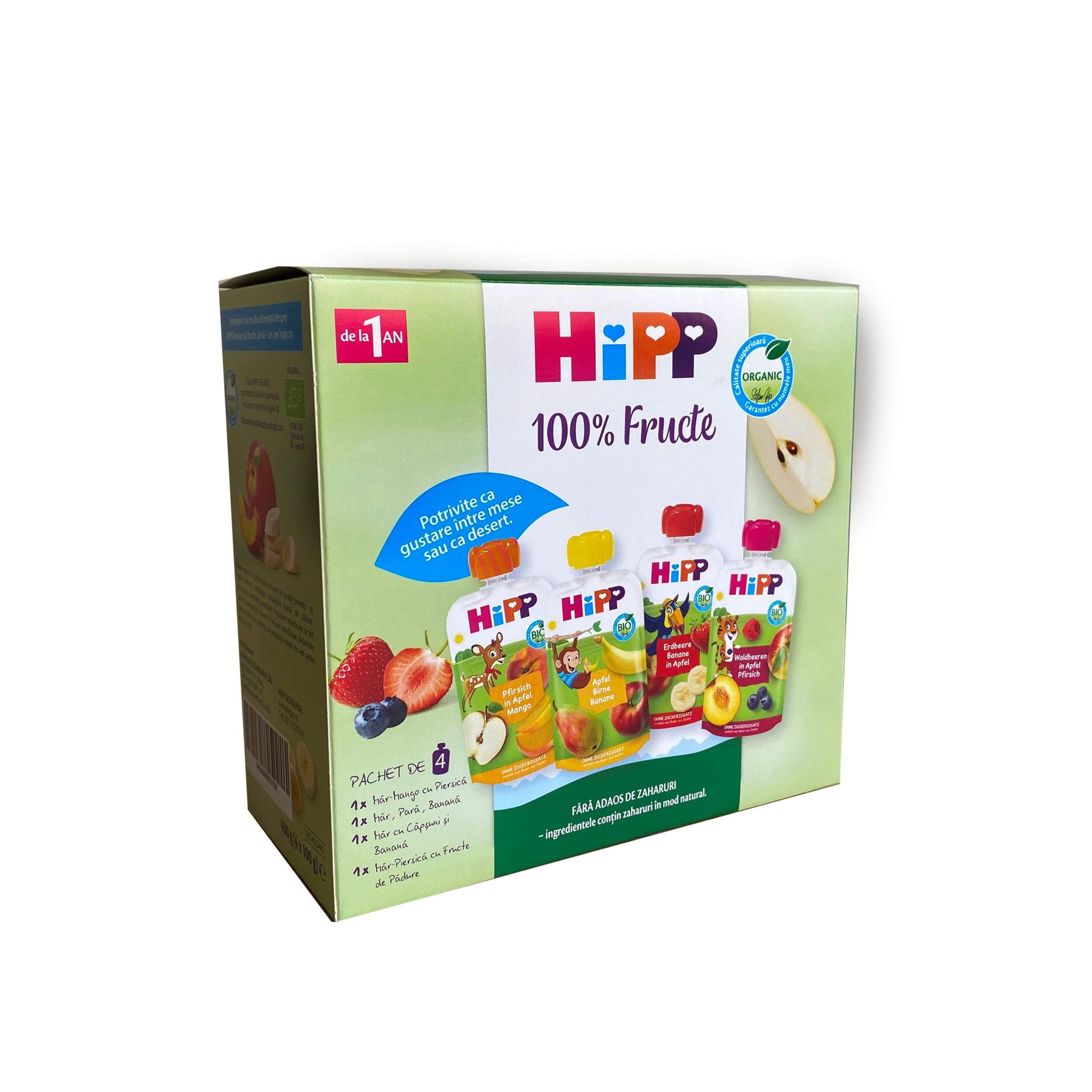 Pachet Hippis 4 sortimente, 1 an+, 4 x 100 g, Hipp