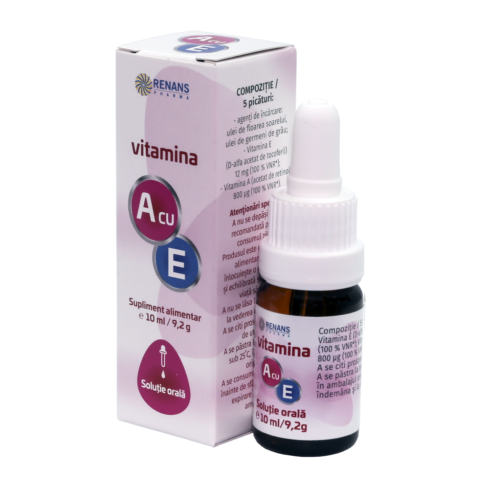 Vitamina A cu E solutie orala, 10 ml, Renans