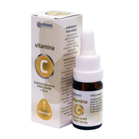 Vitamina C solutie orala fara zahar, 10 ml, Renans