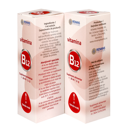 Vitamina B12 solutie orala, 10 ml, Renans 758757