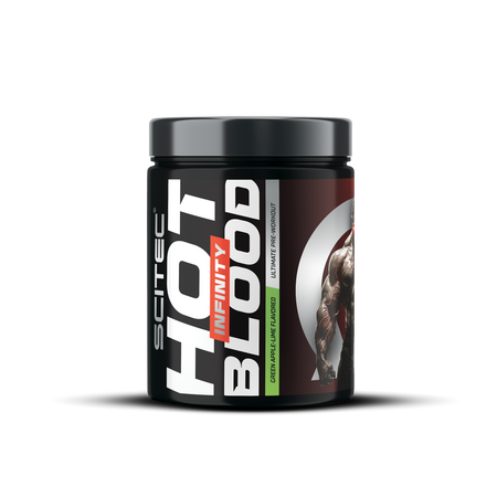Pre workout cu cofeina Hot Blood Infinity, Green Apple-Lime, 350 g, Scitec Nutrition