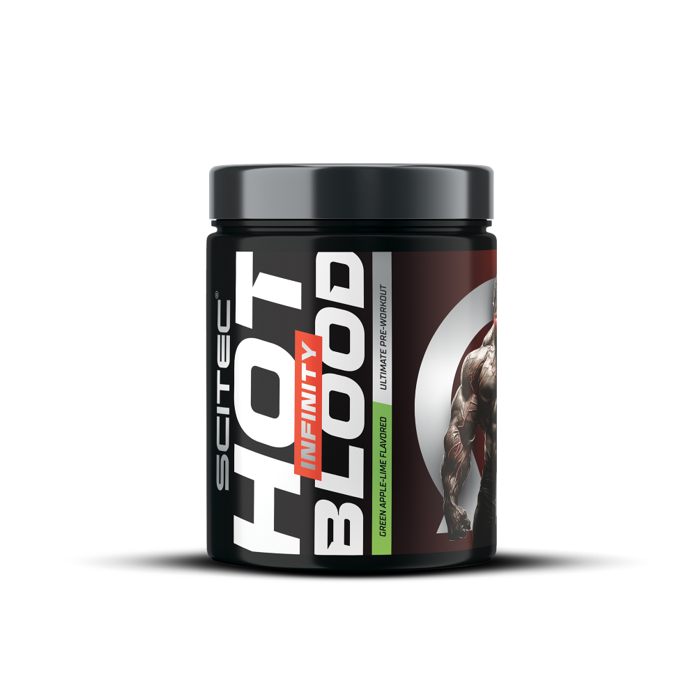 Pre workout cu cofeina Hot Blood Infinity, Green Apple-Lime, 350 g, Scitec Nutrition