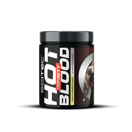 Pre workout cu cofeina Hot Blood Infinity, Orange-Lemonade, 350 g, Scitec Nutrition