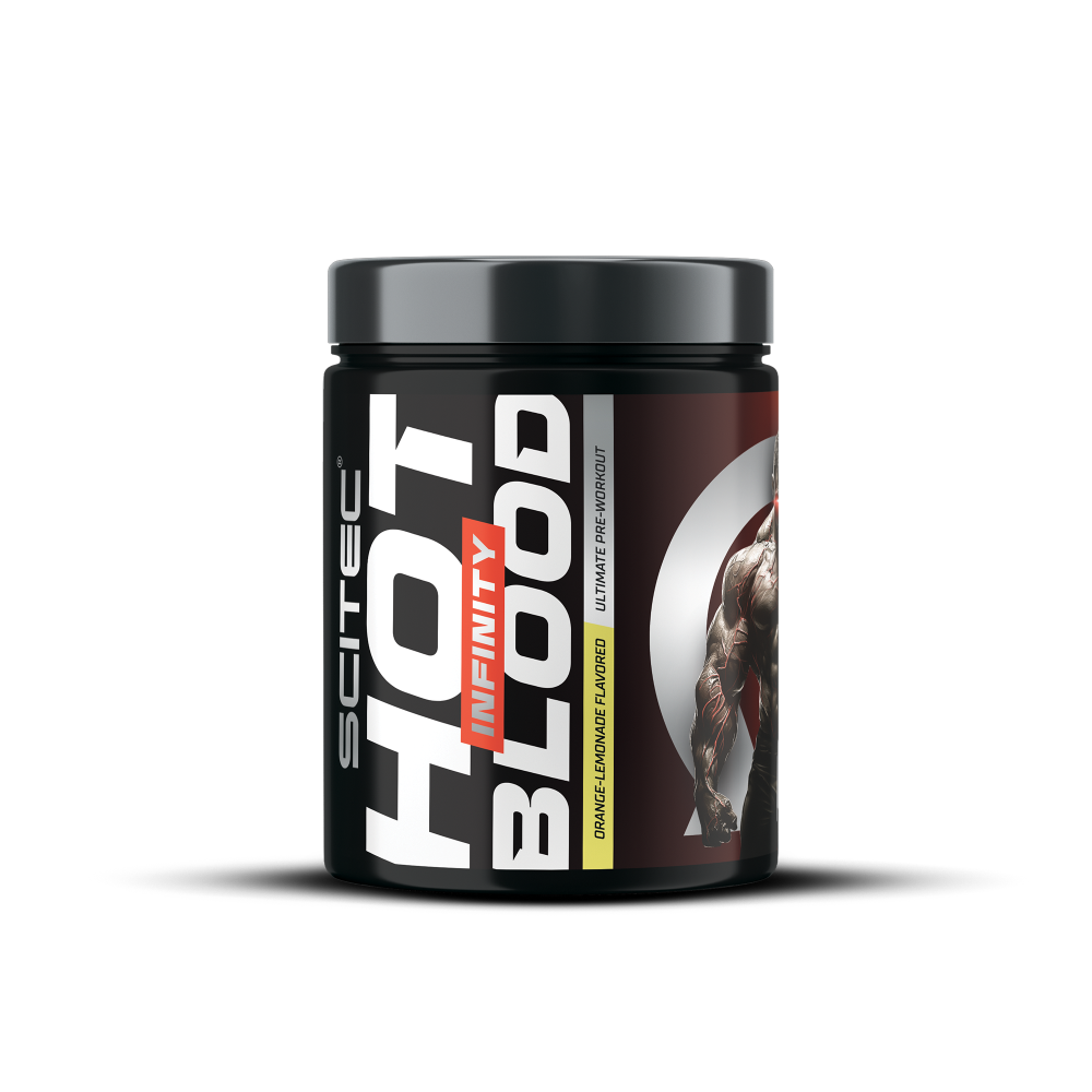 Pre workout cu cofeina Hot Blood Infinity, Orange-Lemonade, 350 g, Scitec Nutrition