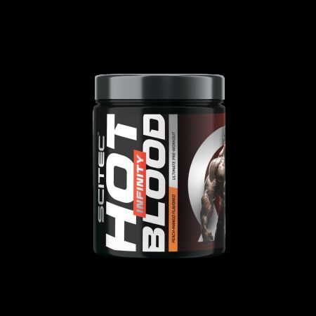 Pre workout cu cofeina Hot Blood Infinity, Peach-Mango, 350 g, Scitec Nutrition