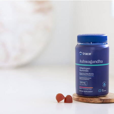 Ashwagandha, fructul pasiunii/portocala, 60 tablete gumate, Trace Minerals 759282