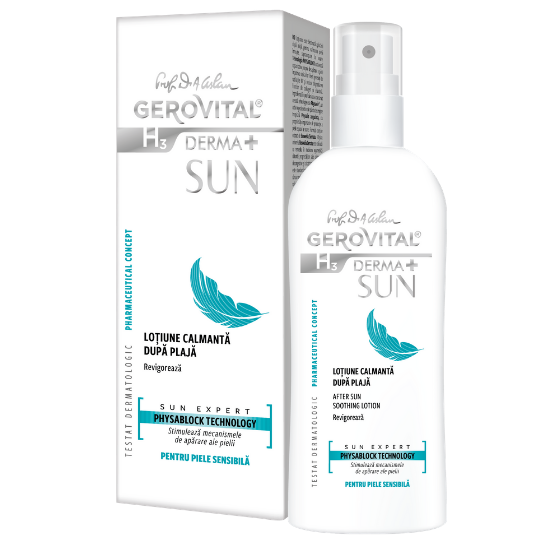 Lotiune calmanta dupa plaja GH3 Derma+ Sun,150ml, Gerovital    