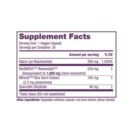 Resveratrol + NAD & Miricell, 1000 mg, 30 capsule, ResVitale 759844