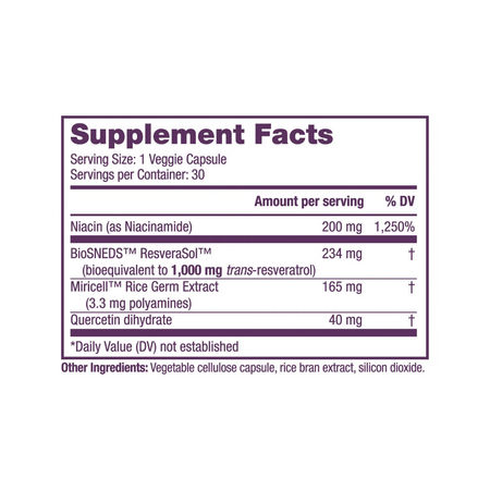 Resveratrol + NAD & Miricell, 1000 mg, 30 capsule, ResVitale 759844