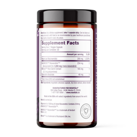 Resveratrol + NAD & Miricell, 1000 mg, 30 capsule, ResVitale 759843