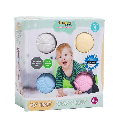 Set 4 mingi senzoriale bebe, 6 luni+, Gerardo’s Toys