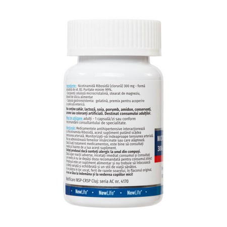 Nicotinamida Ribosida, 300 mg, 30 caspule gastro-rezistente, NewLife+ 759712