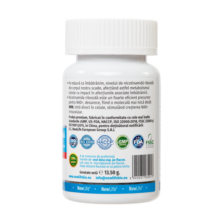 Nicotinamida Ribosida, 300 mg, 30 caspule gastro-rezistente, NewLife+ 759711
