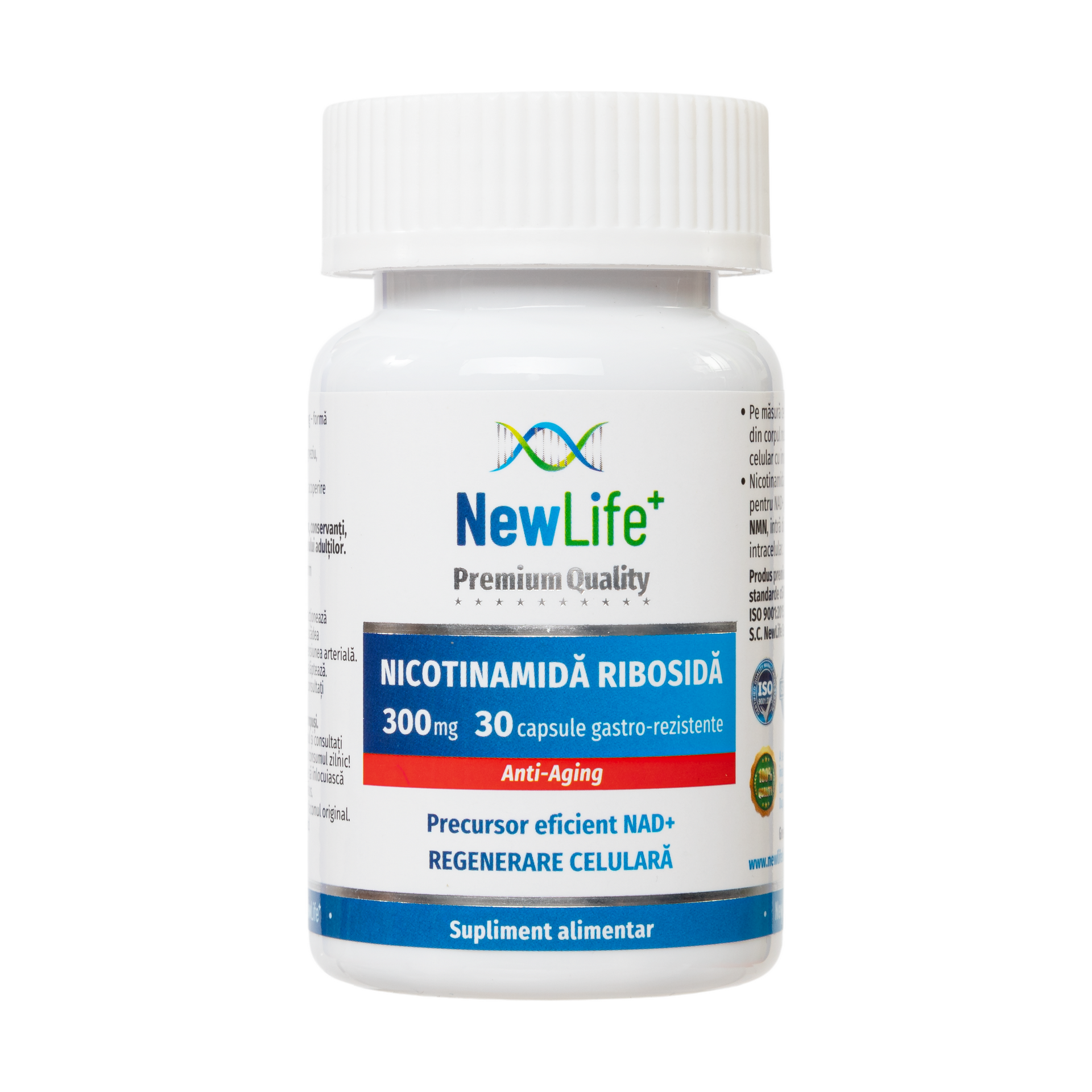 Nicotinamida Ribosida, 300 mg, 30 caspule gastro-rezistente, NewLife+