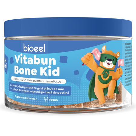 Jeleuri gumate cu calciu Vitabun Bone Kid, 3 ani+, 60 jeleuri, Bioeel 759882