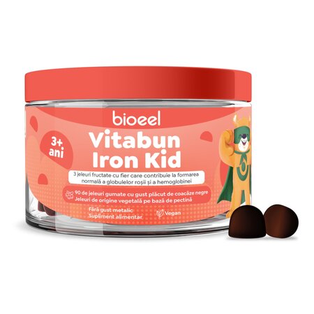 Jeleuri fructate cu Fier Iron KId  Vitabun, 90 jeleuri, Bioeel 759971