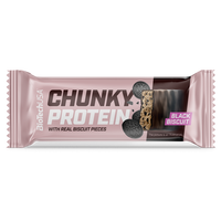 Baton proteic Chunky Protein, Black Biscuit, 50 g, BioTechUSA