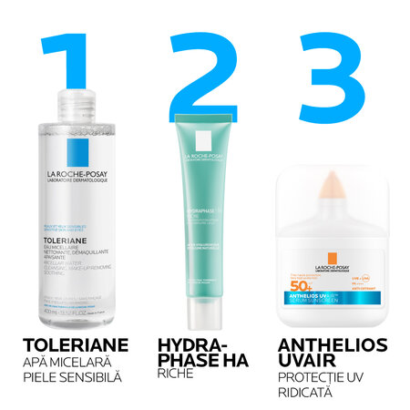 Crema intens hidratanta pentru ten sensibil si deshidratat Hydraphase HA Riche, 40 ml, La Roche-Posay 816578