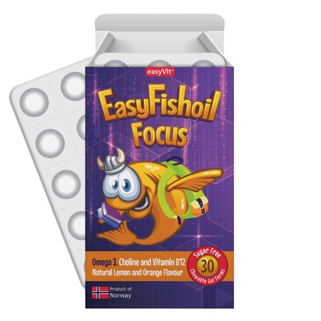 Easy Fishoil Focus, 30 comprimate masticabile, Easyfish 760399