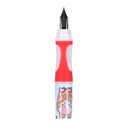 Stilou cu 2 rezerve si dispozitiv de curatare, Roz, Capybara, Strigo 760404