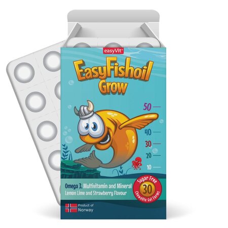 Easy Fishoil Grow, 30 comprimate masticabile, Easyfish 760392