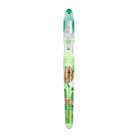 Stilou cu 2 rezerve si dispozitiv de curatare, Verde, Capybara, Strigo 760416