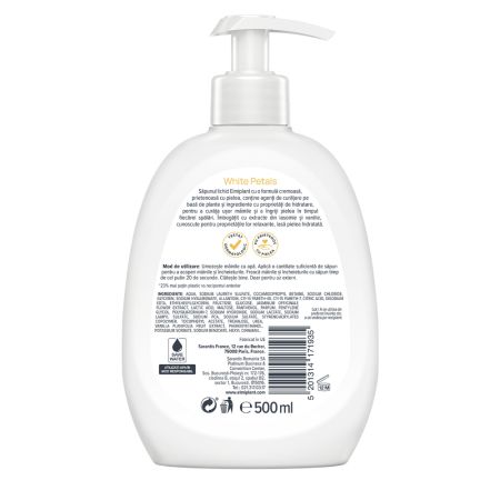 Sapun lichid crema White Petals, Iasomie si Vanilie, 500 ml, Elmiplant 760486