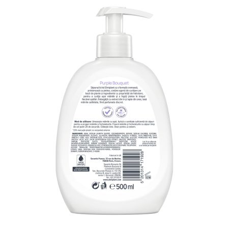 Sapun lichid crema Purple Bouquet, Seminte de in si Lapte de ovaz, 500 ml, Elmiplant 760489