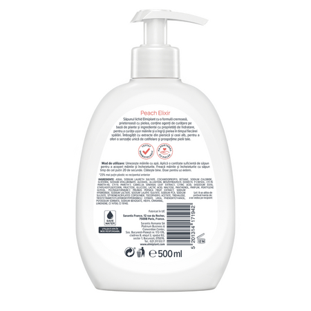 Sapun lichid crema Peach Elixir, Piersica si Ceai Alb, 500 ml, Elmiplant 760495