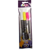 Set Markere creta cu varf rotund, Alb, Galben, Roz, 3 buc, Strigo