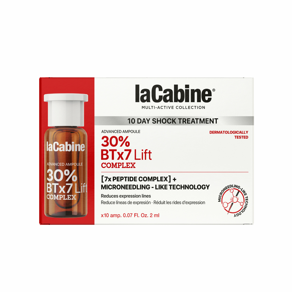 Fiole pentru fata cu efect microneedling BTx7 Lift Complex Multi-active, 10 x 2 ml, La Cabine