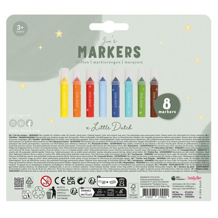 Set carioci Jim, 3 ani+, 8 buc, Little Dutch 760945