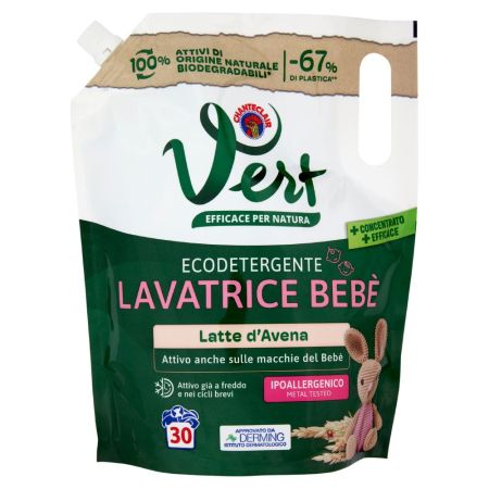 Detergent cu lapte de ovaz Vert, 1.2 litri, Chante Clair