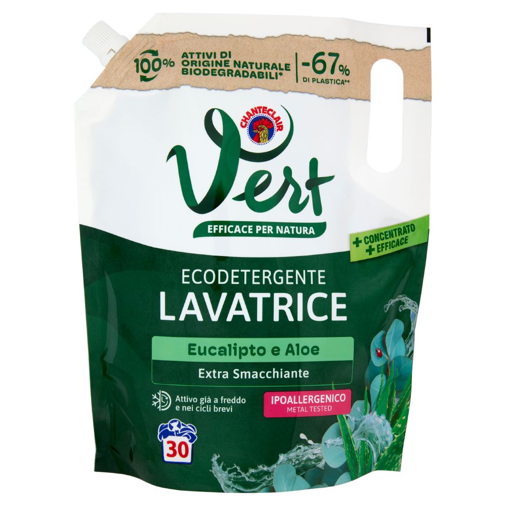 Detergent lichid pentru rufe Vert, Eucalipt & Aloe, 1.2 litri, Chante Clair