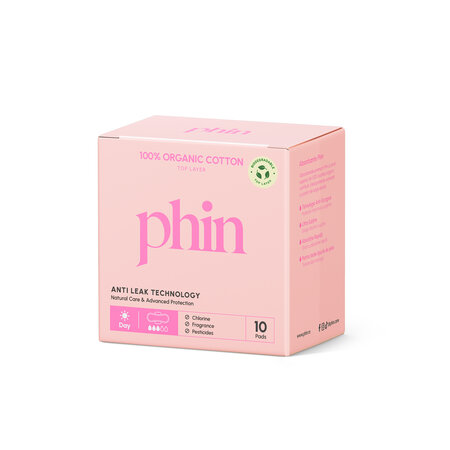 Absorbante de zi din bumbac , 10 bucati, Phin