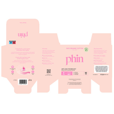Absorbante de zi din bumbac , 10 bucati, Phin 823556