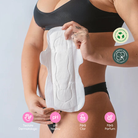 Absorbante de noapte din bumbac , 8 bucati, Phin 823563
